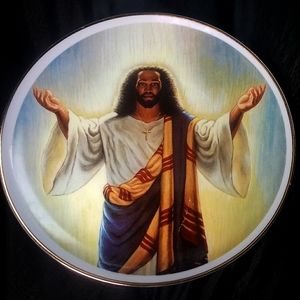 Black Jesus Porcelain Plate